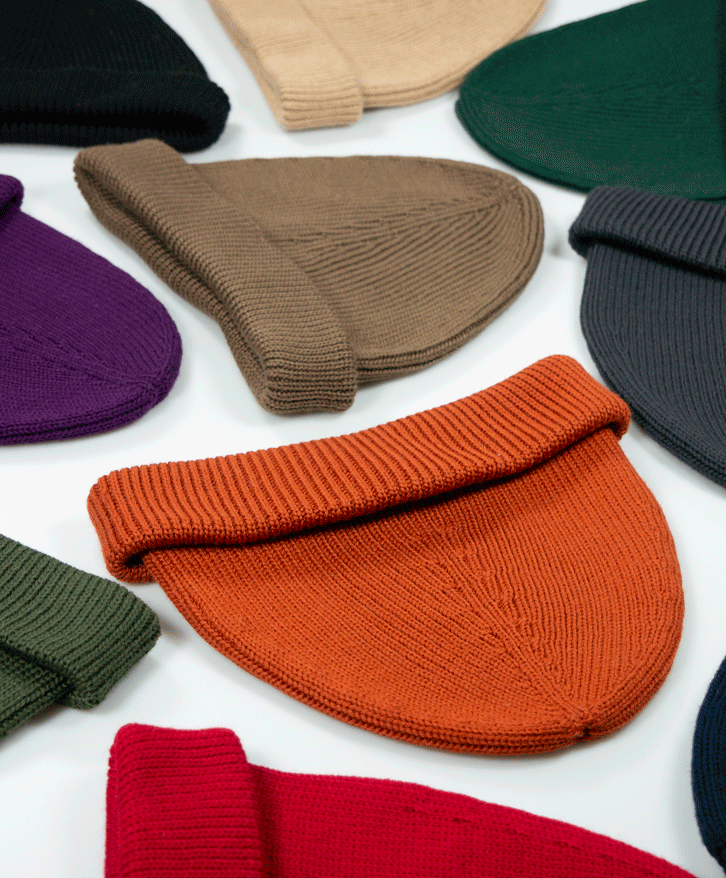 Bonnet en laine mérinos brique -