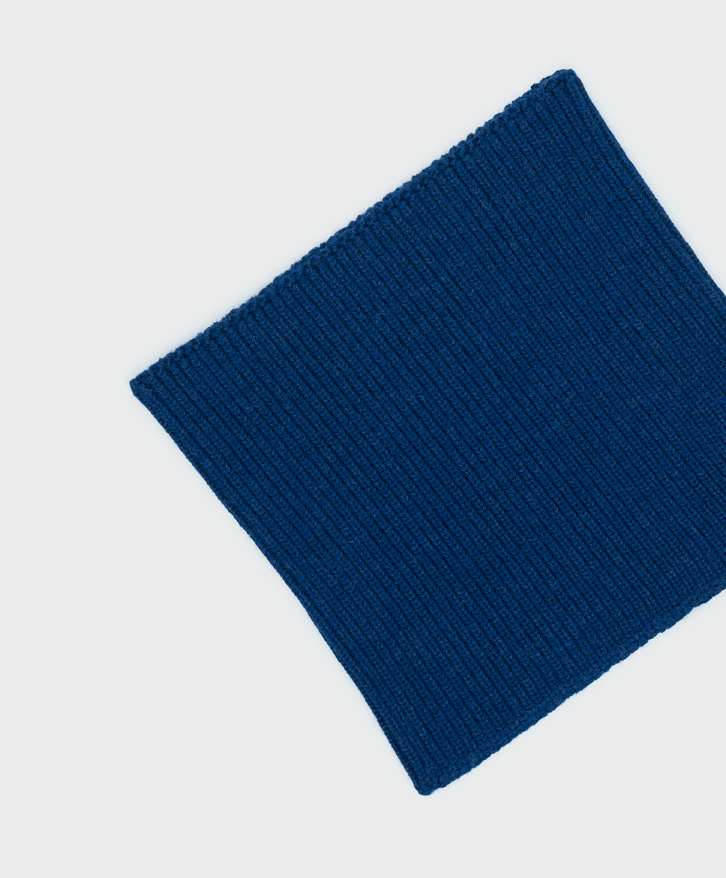 Tour de cou en laine mérinos bleu cobalt -