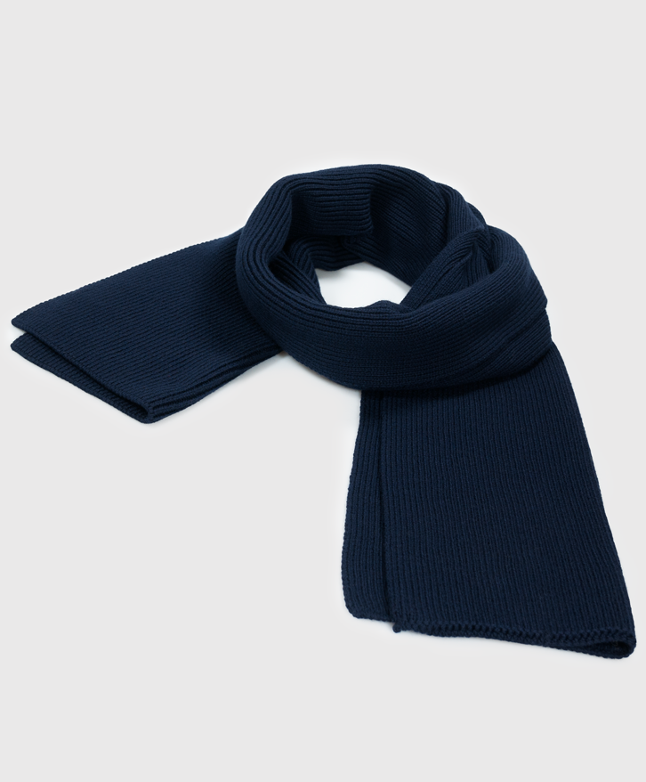 Écharpe en laine mérinos bleu marine