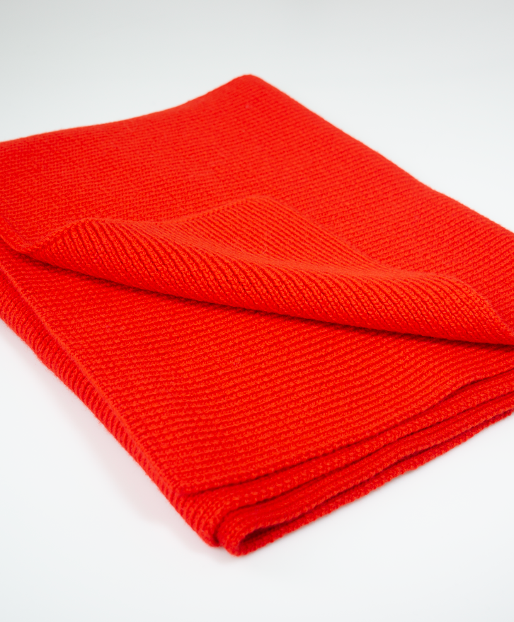 Écharpe en laine mérinos coquelicot -