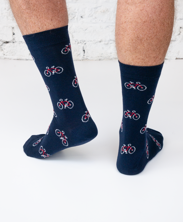 Chaussettes hautes motifs vélos -