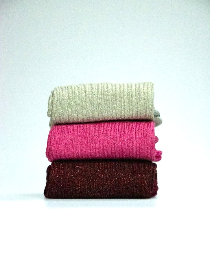 Chaussettes côtelées paillettes mi-hautes