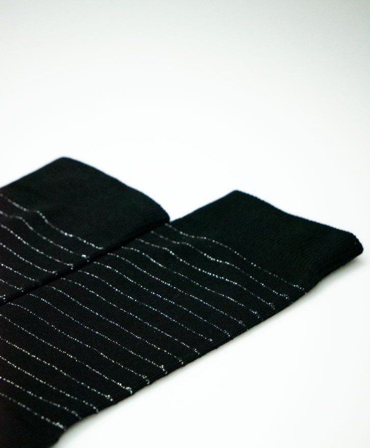 Chaussettes fines rayures paillettes