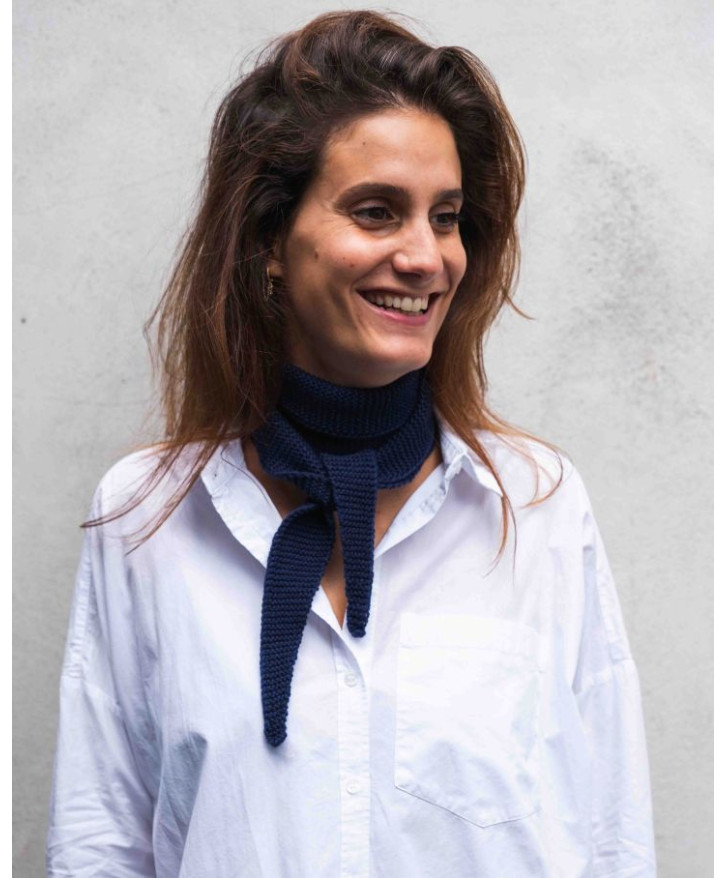 Foulard en laine mérinos cobalt