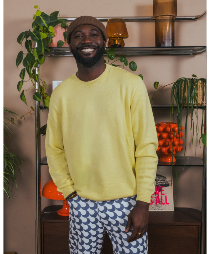 Pull mérinos uni homme