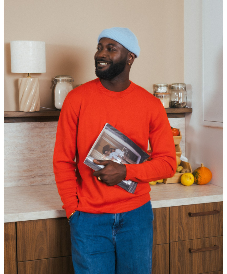 Pull mérinos uni homme