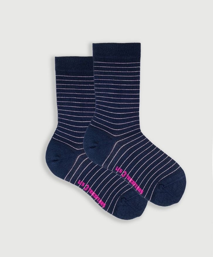 Chaussettes fines rayures paillettes