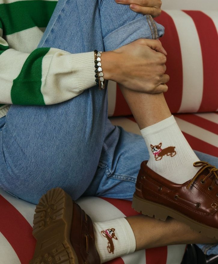 Chaussettes mi-hautes corgi -