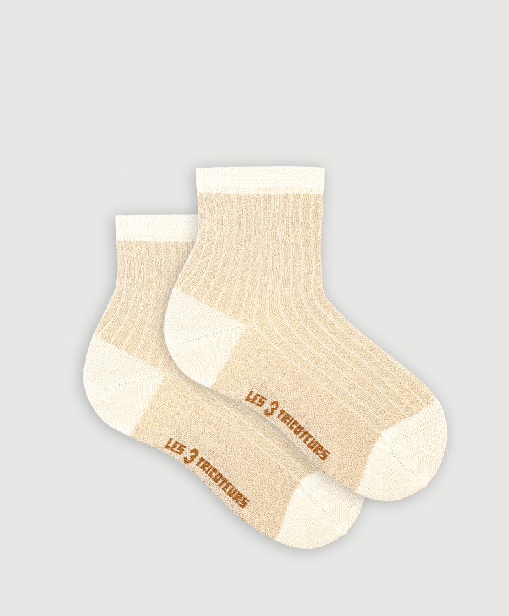 Chaussettes côtelées paillettes mi-hautes