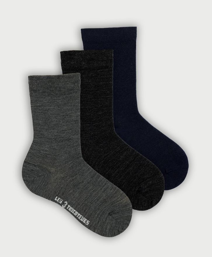Pack 3 paires chaussettes en laine française -