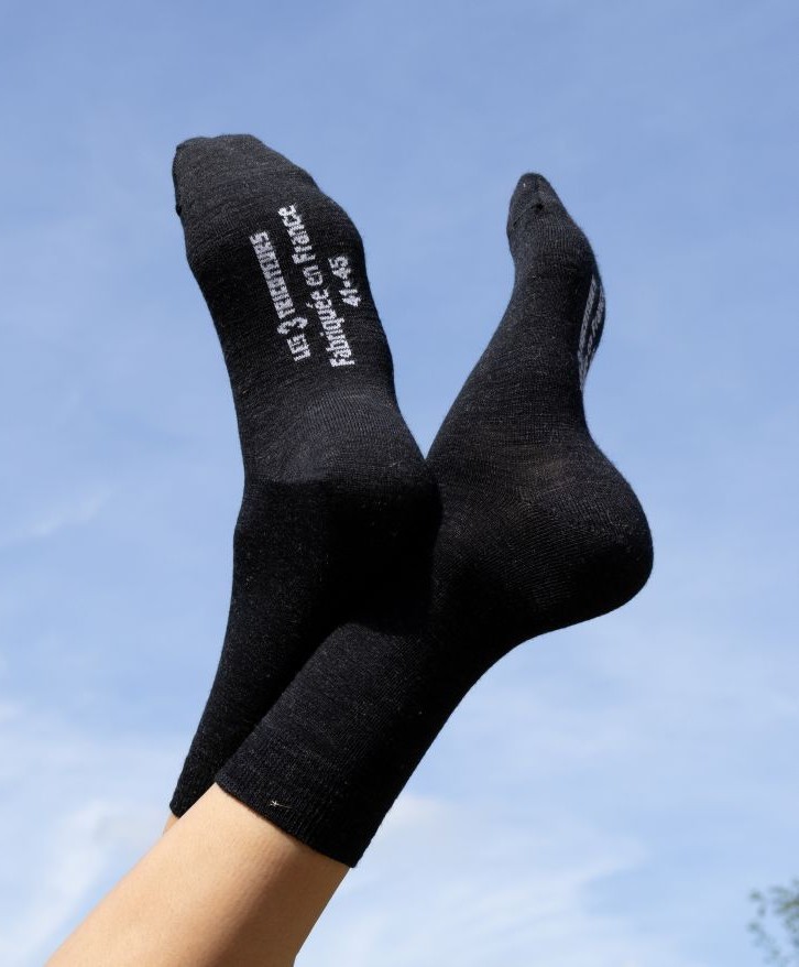 Chaussettes fines en laine mérinos française - Gris anthracite