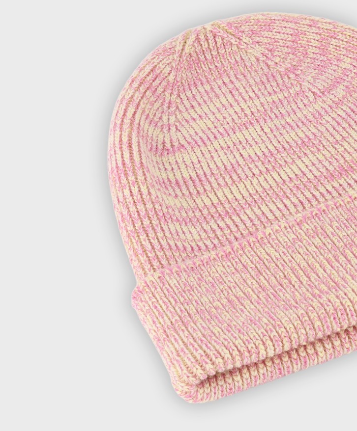 Bonnet chiné rose et jaune