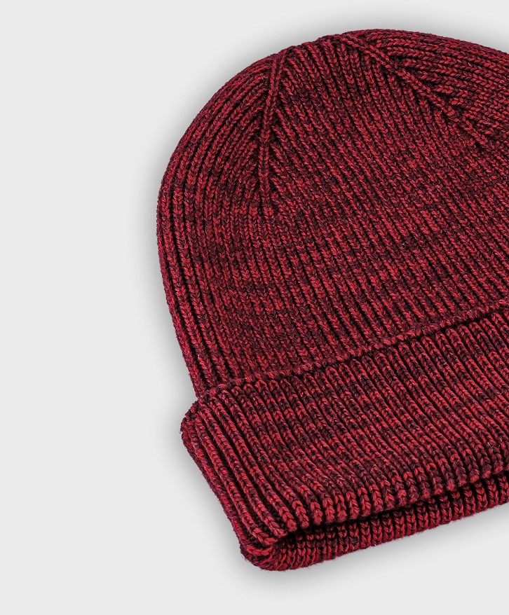 Bonnet chiné bordeaux et rouge
