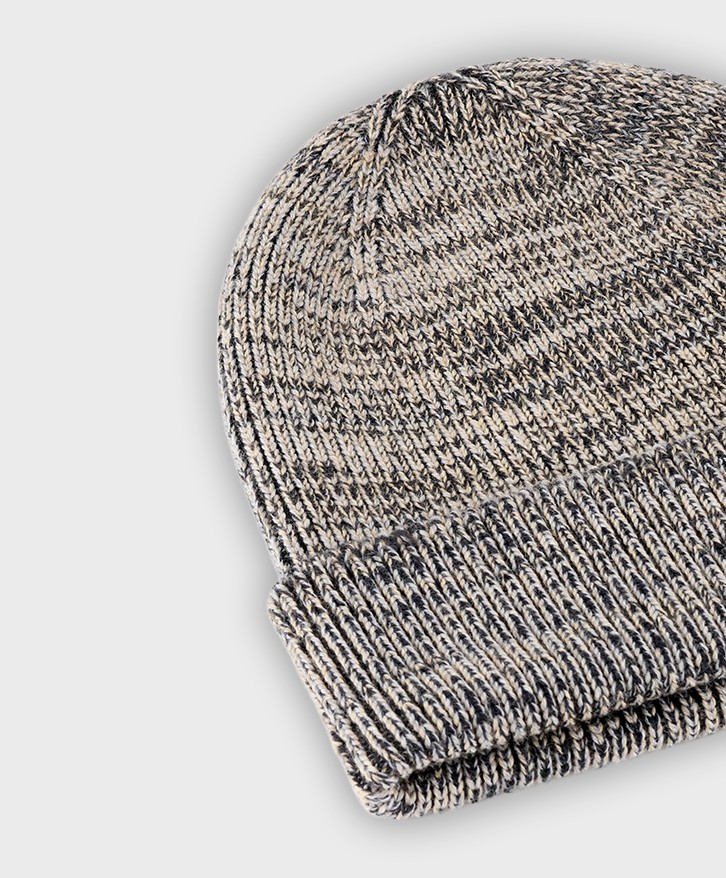 Bonnet chiné gris et sable