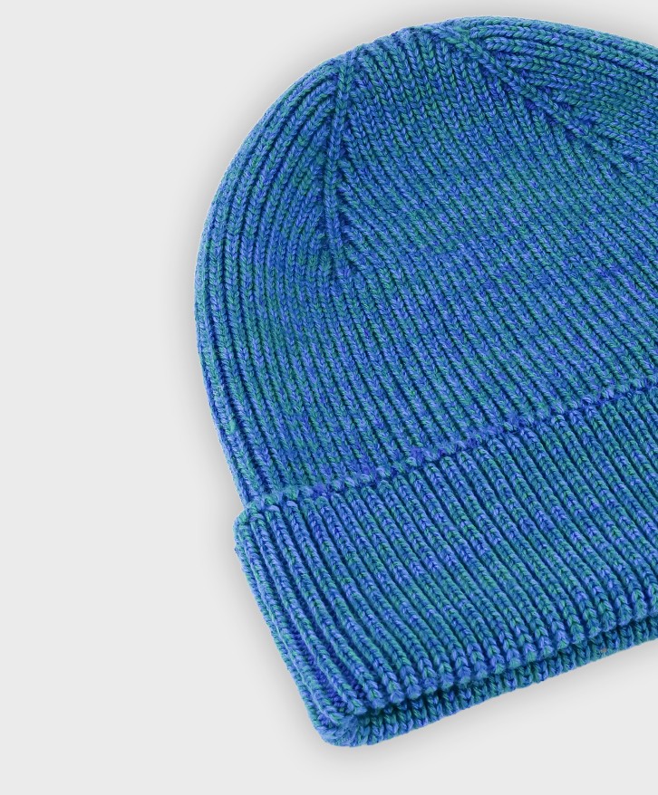 Bonnet chiné bleu et vert