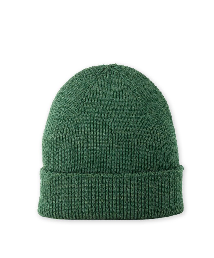 Bonnet en laine mérinos vert foncé