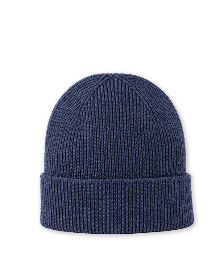Bonnet en laine mérinos bleu marine -