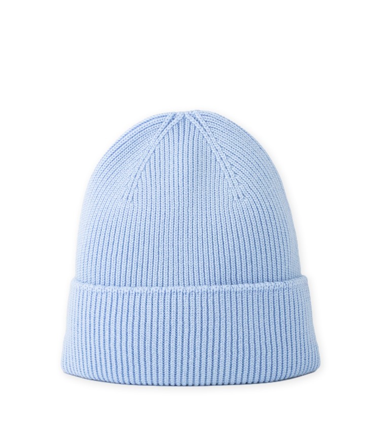 Bonnet en laine mérinos bleu ciel