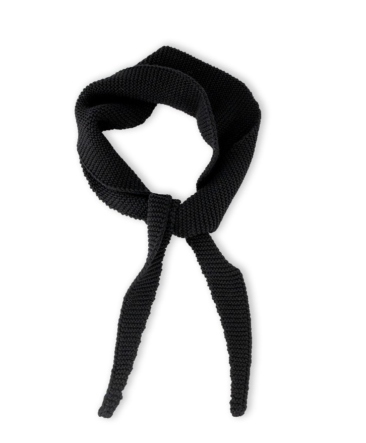 Foulard en laine mérinos noir -