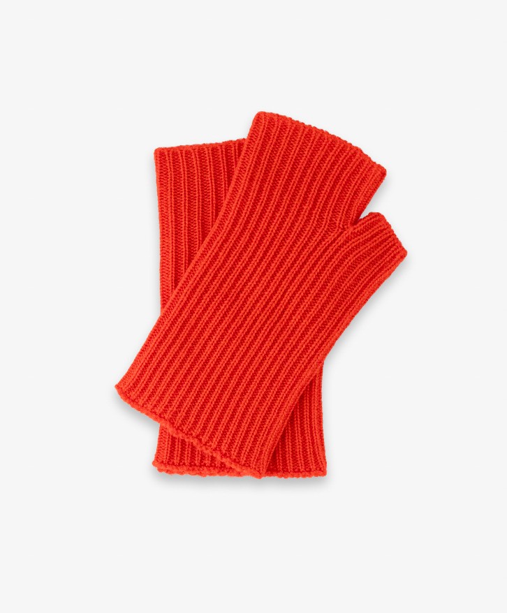 Mitaines en laine mérinos rouge