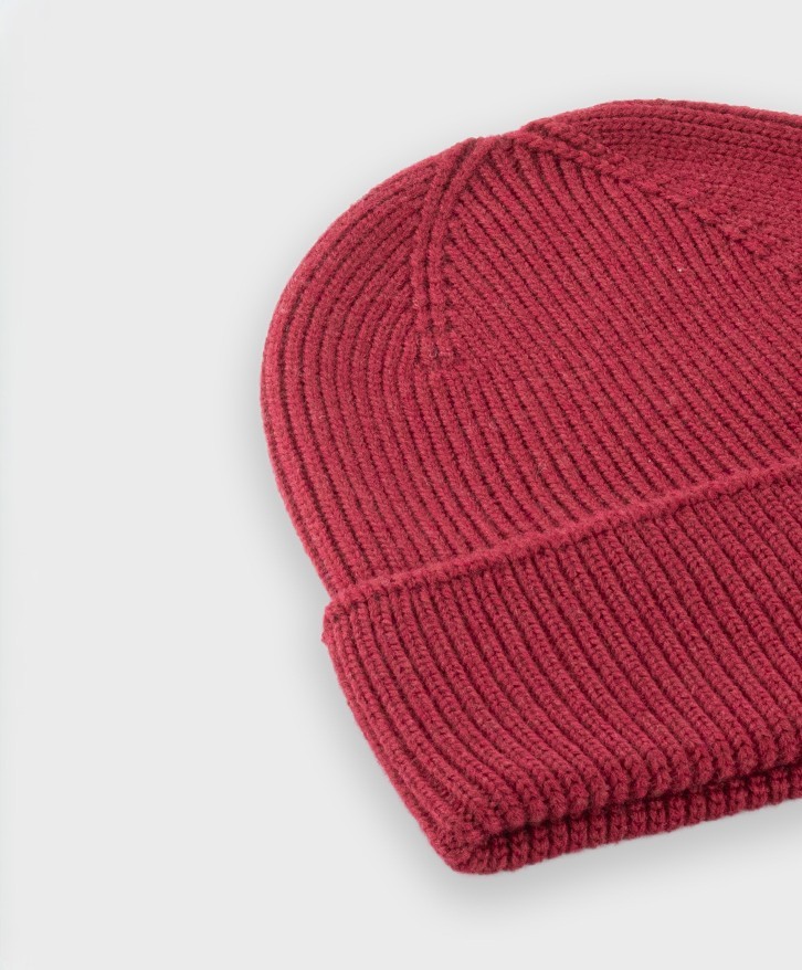 Bonnet en laine mérinos bordeaux