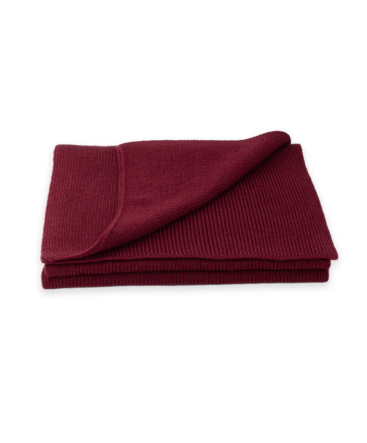 Echarpe bordeaux en laine mérinos