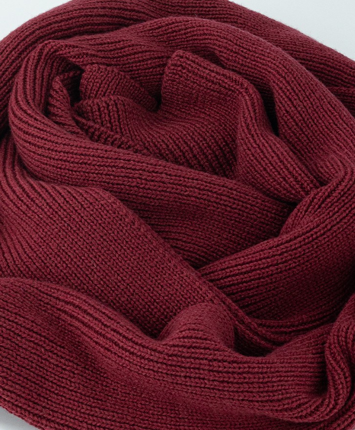 Echarpe bordeaux en laine mérinos