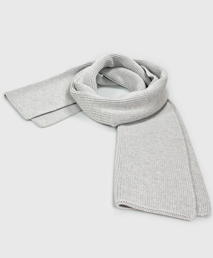 Echarpe gris chiné en laine mérinos