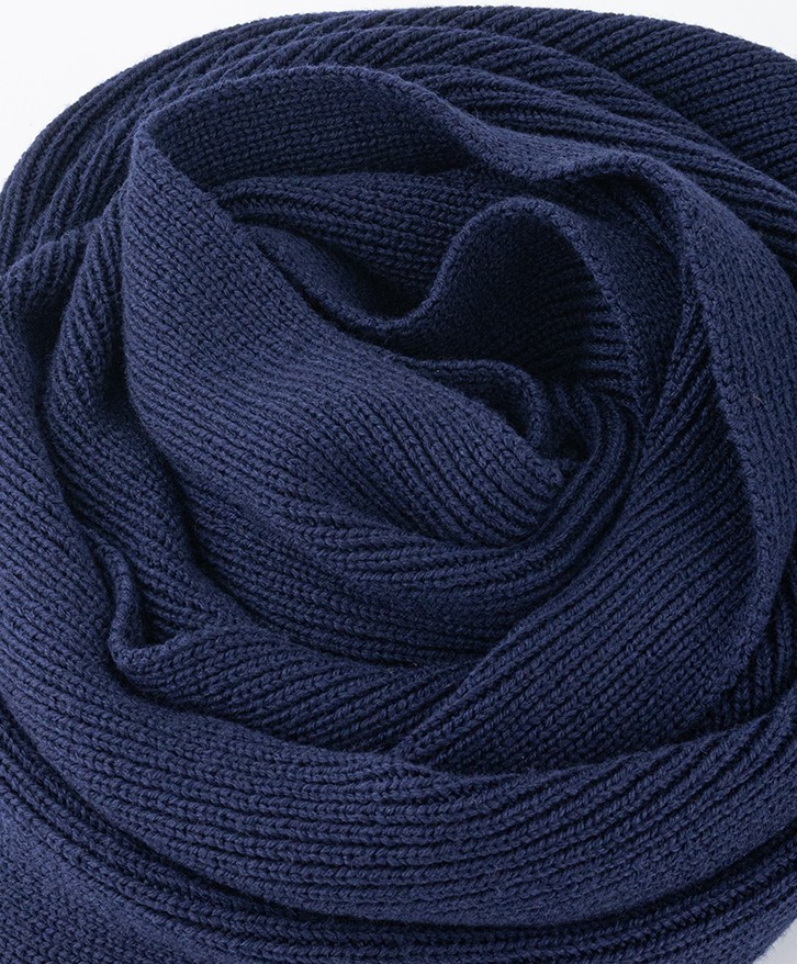 Echarpe bleu marine en laine mérinos