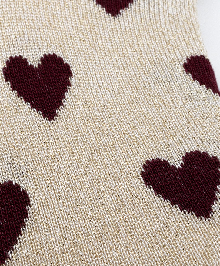 Chaussettes roulottées cœurs -