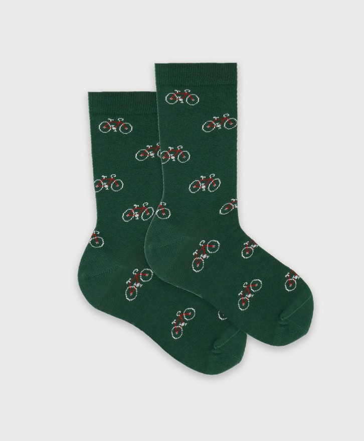 Chaussettes hautes motifs vélos -