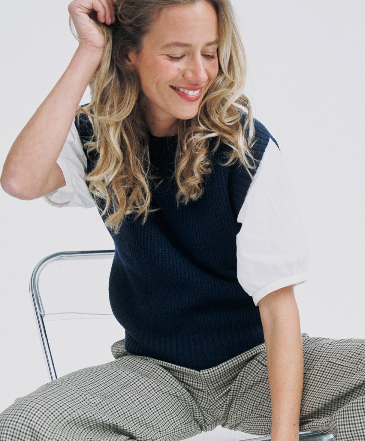 Pull sans manches femme - Marine