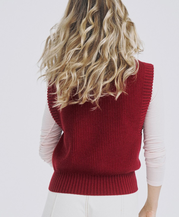 Pull sans manches femme - Bordeaux