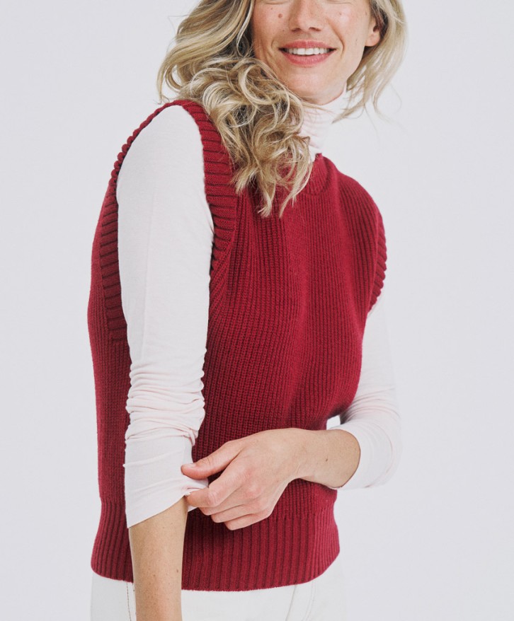 Pull sans manches femme - Bordeaux