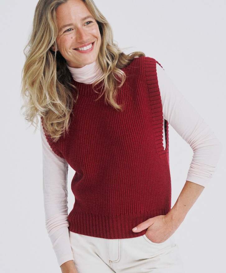 Pull sans manches femme - Bordeaux