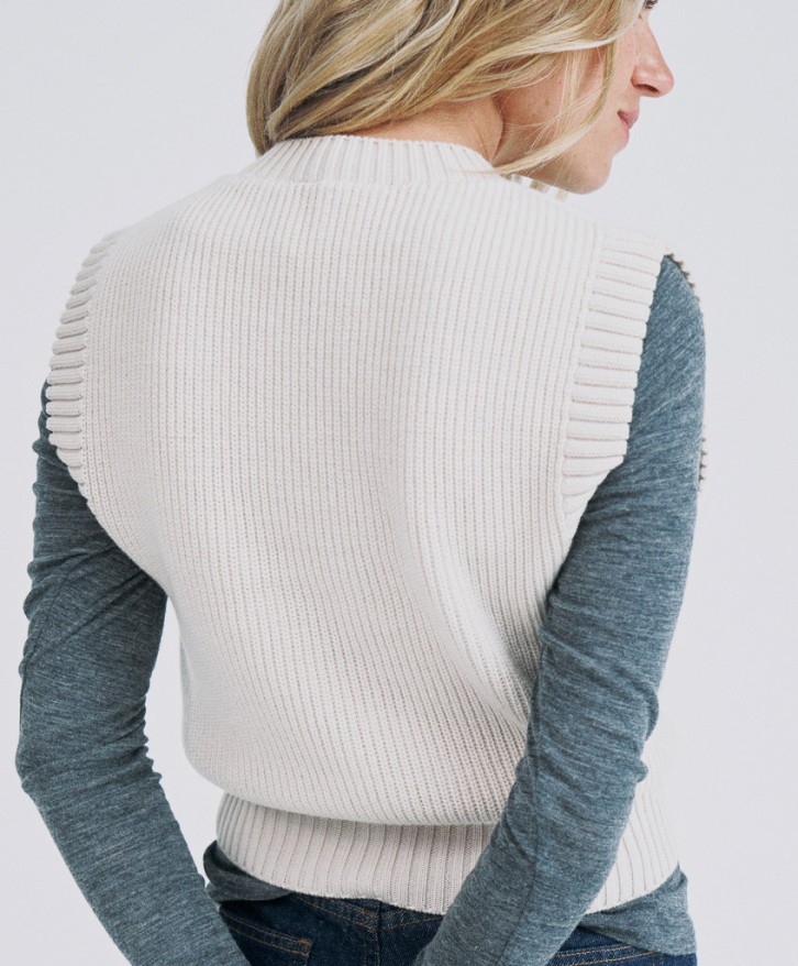 Pull sans manches femme - Crème -