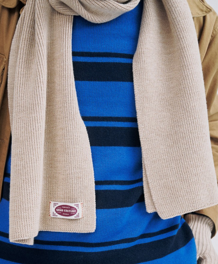 Echarpe beige en laine mérinos