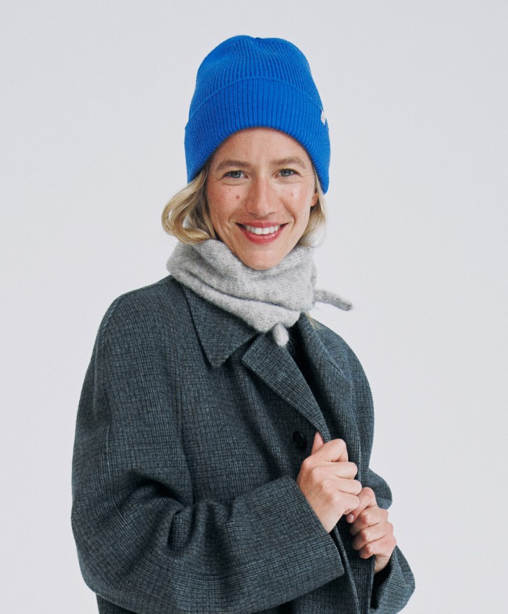Bonnet en laine mérinos bleu roi