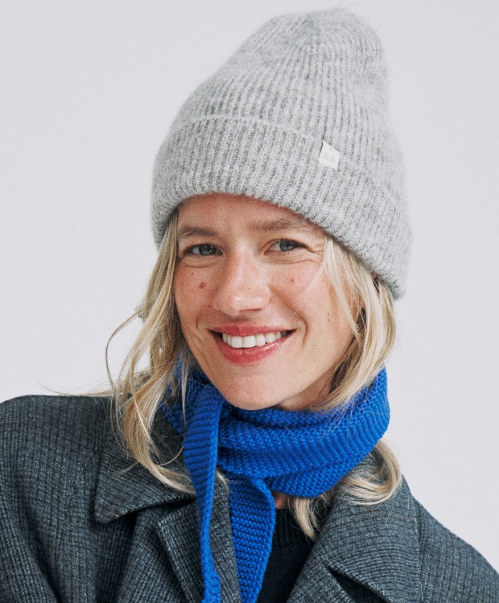 Foulard en laine mérinos bleu roi -