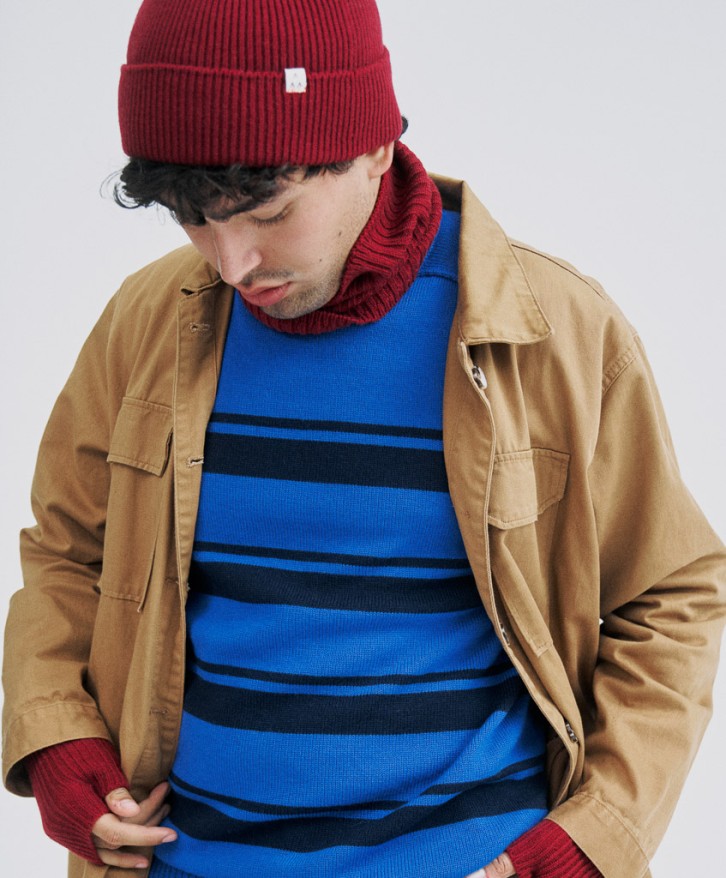 Bonnet en laine mérinos bordeaux