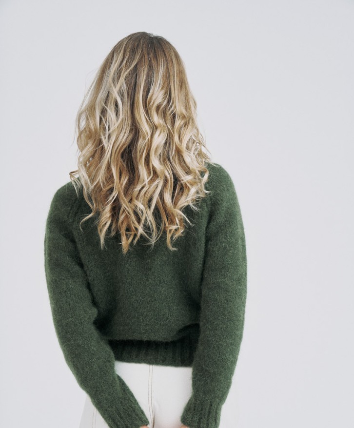 Pull col rond alpaga mélangé - Vert