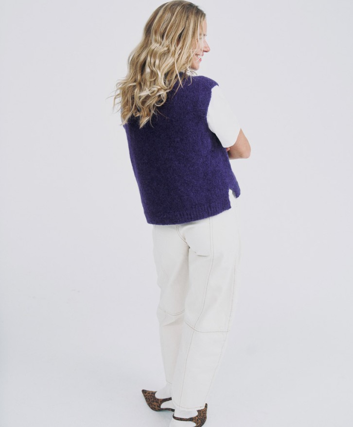 Pull sans manches alpaga mélangé - Violet