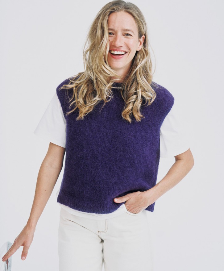 Pull sans manches alpaga mélangé - Violet