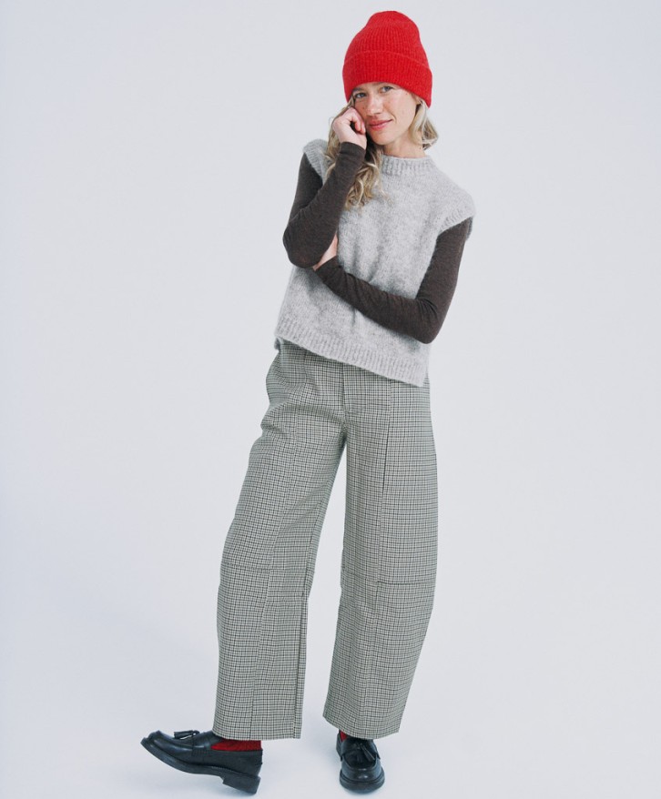 Pull sans manches alpaga mélangé - Greige -
