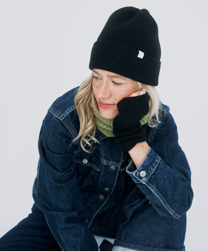 Bonnet en laine mérinos noir